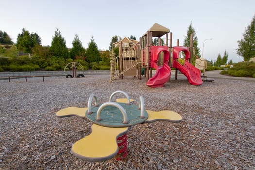 Neighborhood Public Park Children&#039 s Playground in Suburban Area