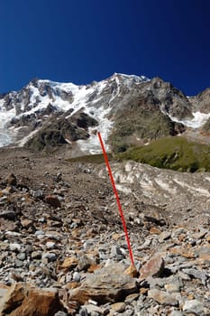 summer view of Monte Rosa, Italian mountainside