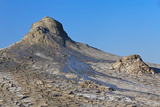 strange landscape produced bu active mud volcanoes