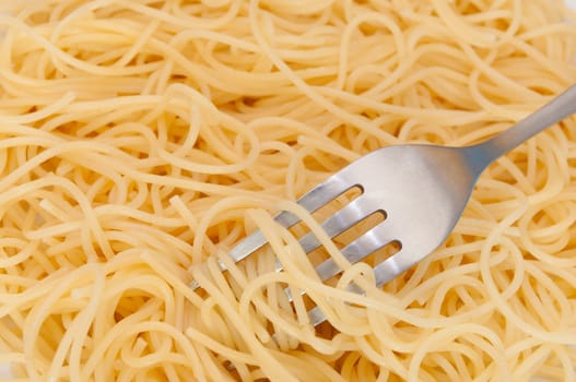 Background - Detail of Boiled Spaghetti With Fork