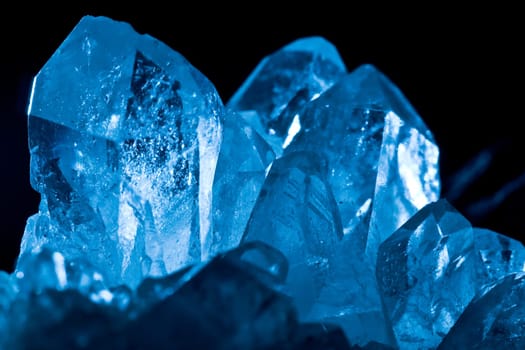 White Blue Glowing Rock Crystal Quartz with Backlight