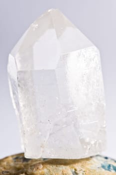 White Glowing Rock Crystal Quartz with White Background