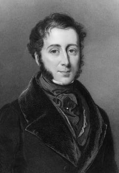 James Graham, 4th Duke of Montrose (1799-1874) on engraving from 1837. British Conservative politician. Engraved by W.J.Edwards after a painting by W.C.Ross and published by G.Virtue.