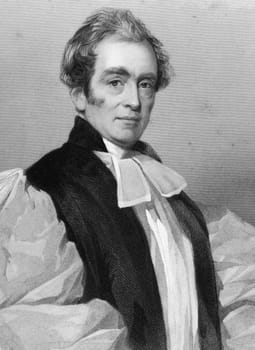 Henry Phillpotts (1778-1869) on engraving from 1837. Anglican Bishop of Exeter from 1830 to 1869. Engraved by J.Brown after a painting by F.Cruikshank and published by G.Virtue.