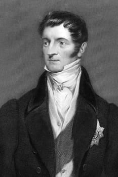 John Manners, 5th Duke of Rutland (1778-1857) on engraving from 1837. British British peer. Engraved by J.Brown after a painting by Robson and published by G.Virtue.