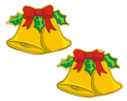 Christmas bells sticker, normal and peeling version