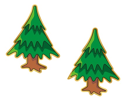Christmas tree sticker, normal and peeling version