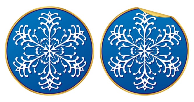 Round snowflake sticker, normal and peeling version