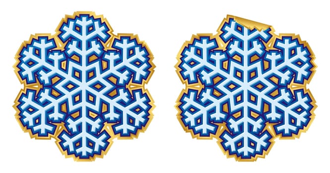 Snowflake sticker, normal and peeling version.