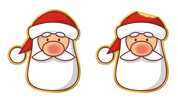 Santa sticker, normal and peeling version.