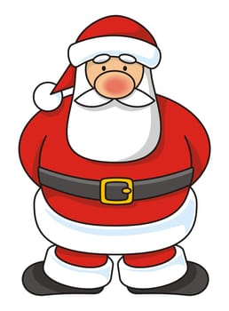 Cartoon illustration of a Santa Claus standing.