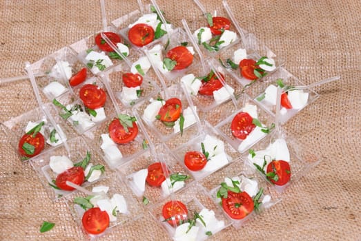 tomato with mozzarella and basil
