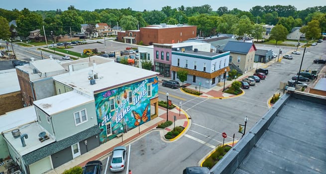 Image of Auburn building mural aerial All great things take time