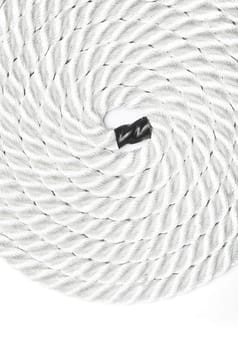 Close up of strong rope isolated on white