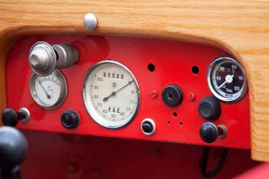 Old vintage fire engine detail