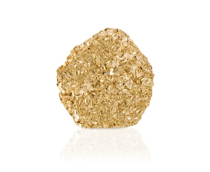 Gold nugget isolated with reflection