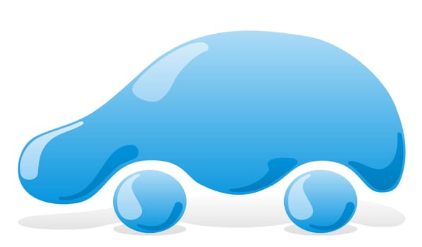 Car wash icon with blue liquid vehicle