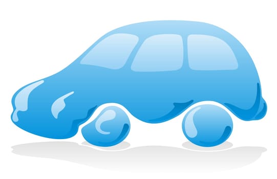 Car wash icon with blue liquid vehicle