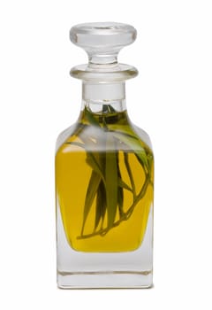 Bottle with Virgin olive oil  isolated on a white background.