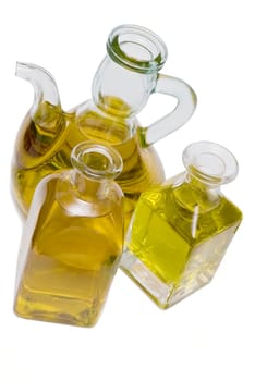 Bottle with Virgin olive oil  isolated on a white background.