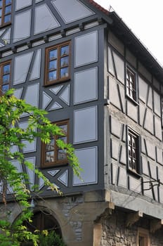 detail of old wattle house in city center