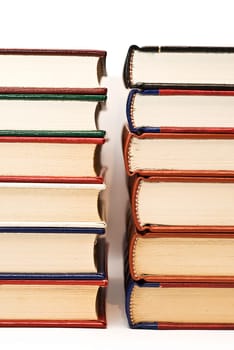 OLd books isolated over a white background.