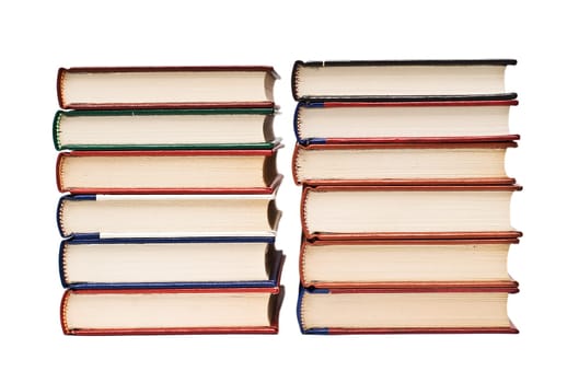 OLd books isolated over a white background.