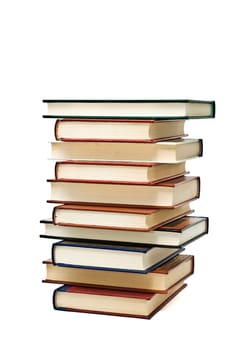 OLd books isolated over a white background.