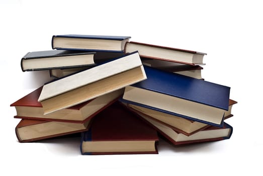 OLd books isolated over a white background.