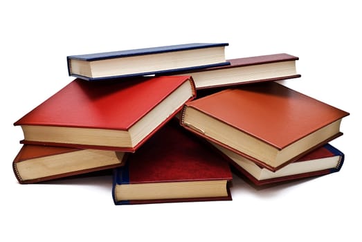 OLd books isolated over a white background.
