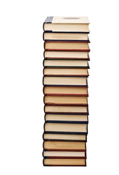 OLd books isolated over a white background.
