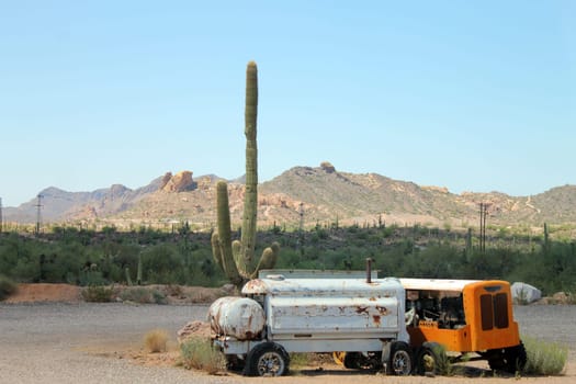 An old abandoned tractor in the Arizona Apache Desert