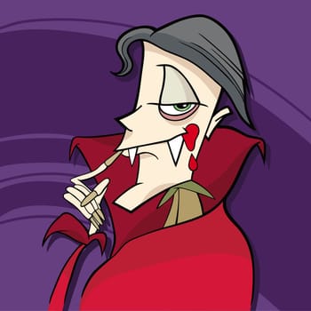 cartoon illustration of funny vampire