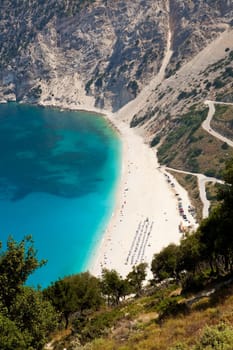 Myrtos beach on Greek island of Kefalonia