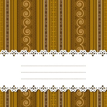 Decorative ribbon for text over a african texture, background, no mesh or transparencies.