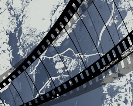 Background with grunge film reel