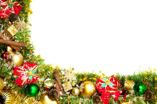 Christmas festive decoration. Christmas card background.. Decoration Border desig