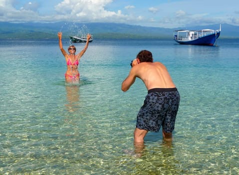 Photo shoots in the sea near Sulawesi
