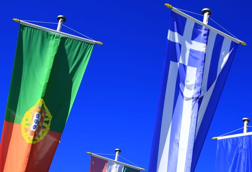 Flags of Greece and Portugal