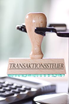 Stamp with the inscription Financial Transaction Tax