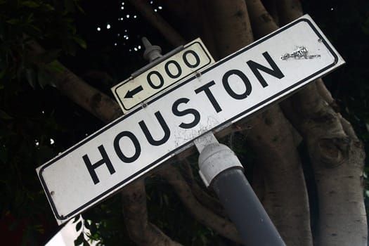 A sign of Houston street in San Francisco center