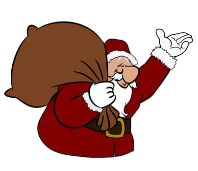 Santa Claus with a sack full of presents