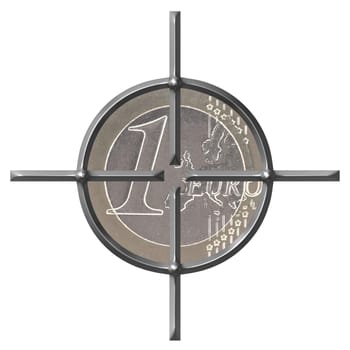 Targeting Euro isolated in white