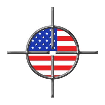 Targeting USA concept isolated in white