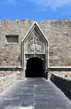 Agiou Ioannou gate of the medieval town of Rhodes