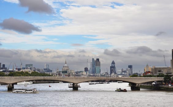London cityscape and the river Thames, beautiful sky