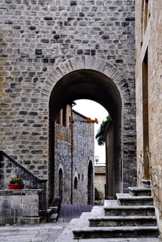 Medieval architecture in San Gimignano, Tuscany, Italy