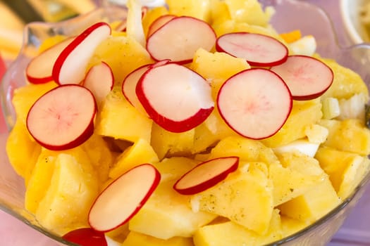 Potato salad with radishes