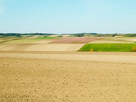 Agriculture,dry soil from field in landscape