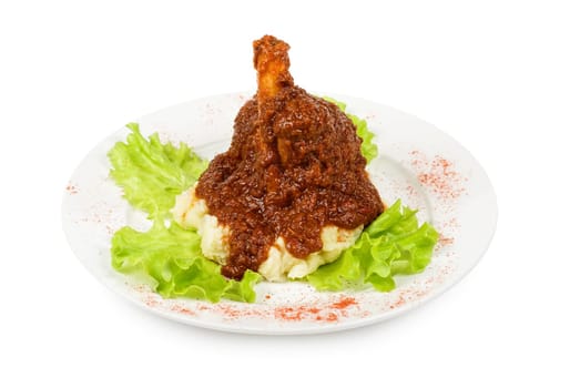 knuckle of veal baked with pounded potato